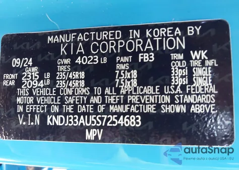 2025 Kia Soul Ex from USA, damaged, VIN KNDJ33AU5S7254683